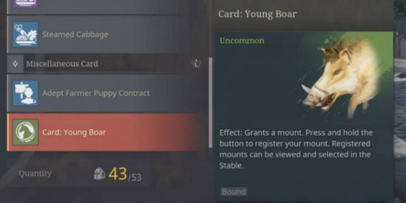 Bless Unleashed - Boar Card