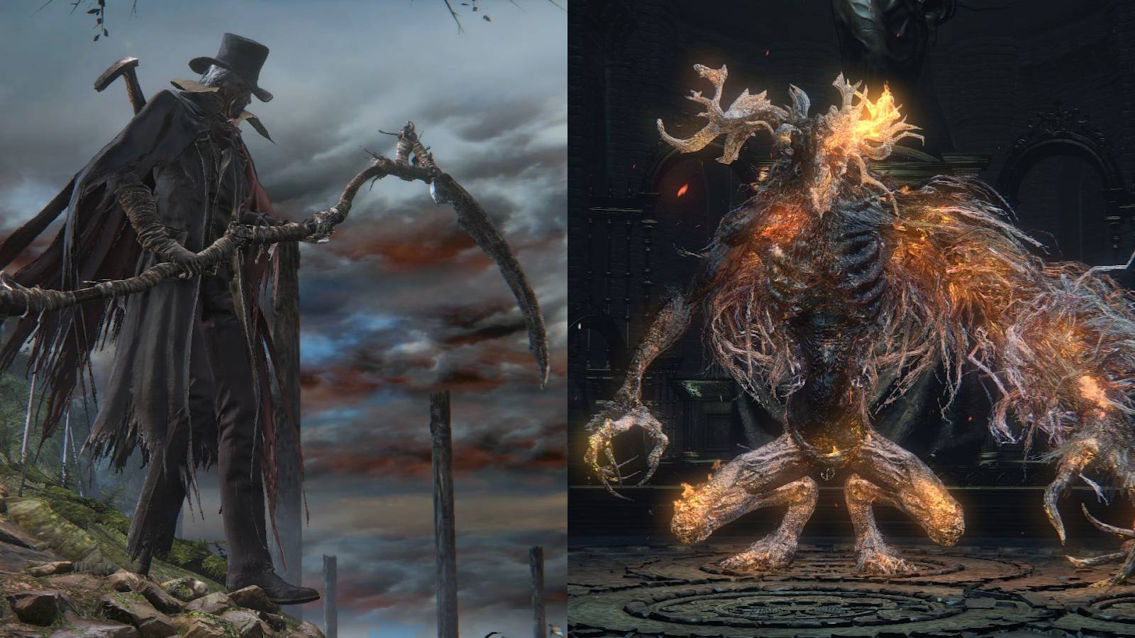 Bloodborne Cut Content Gehrman and Laurence side by side