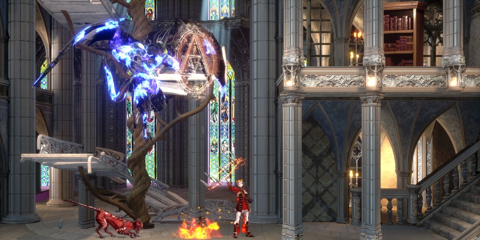 Standing in a hallway in Bloodstained: Ritual Of The Night