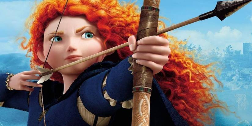 Merida fightin with her arrow in Brave