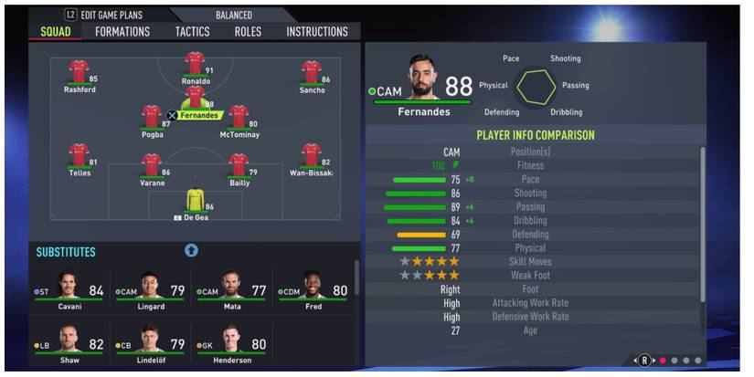 Bruno Fernandes in fifa 22