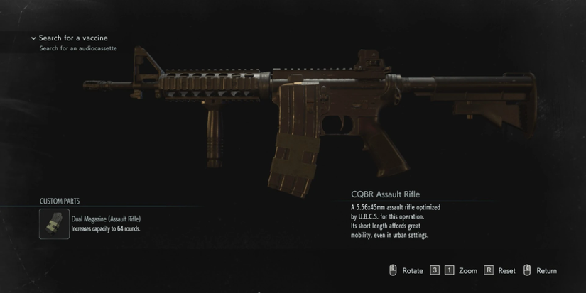 CQBR assault rifle in Resident Evil 3 