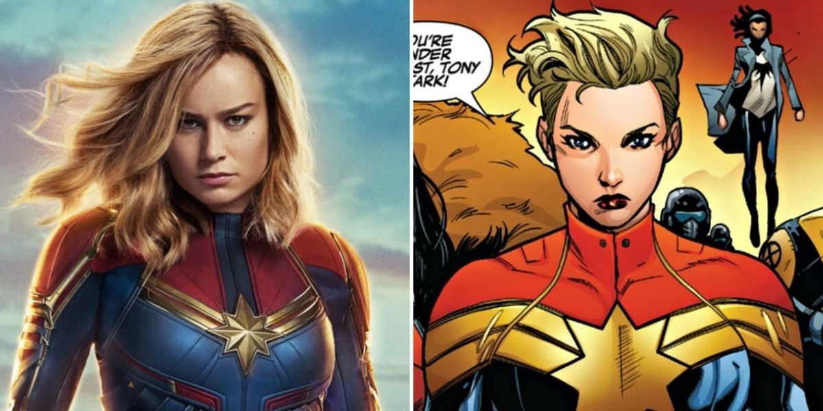 Captain Marvel MCU vs Comics design