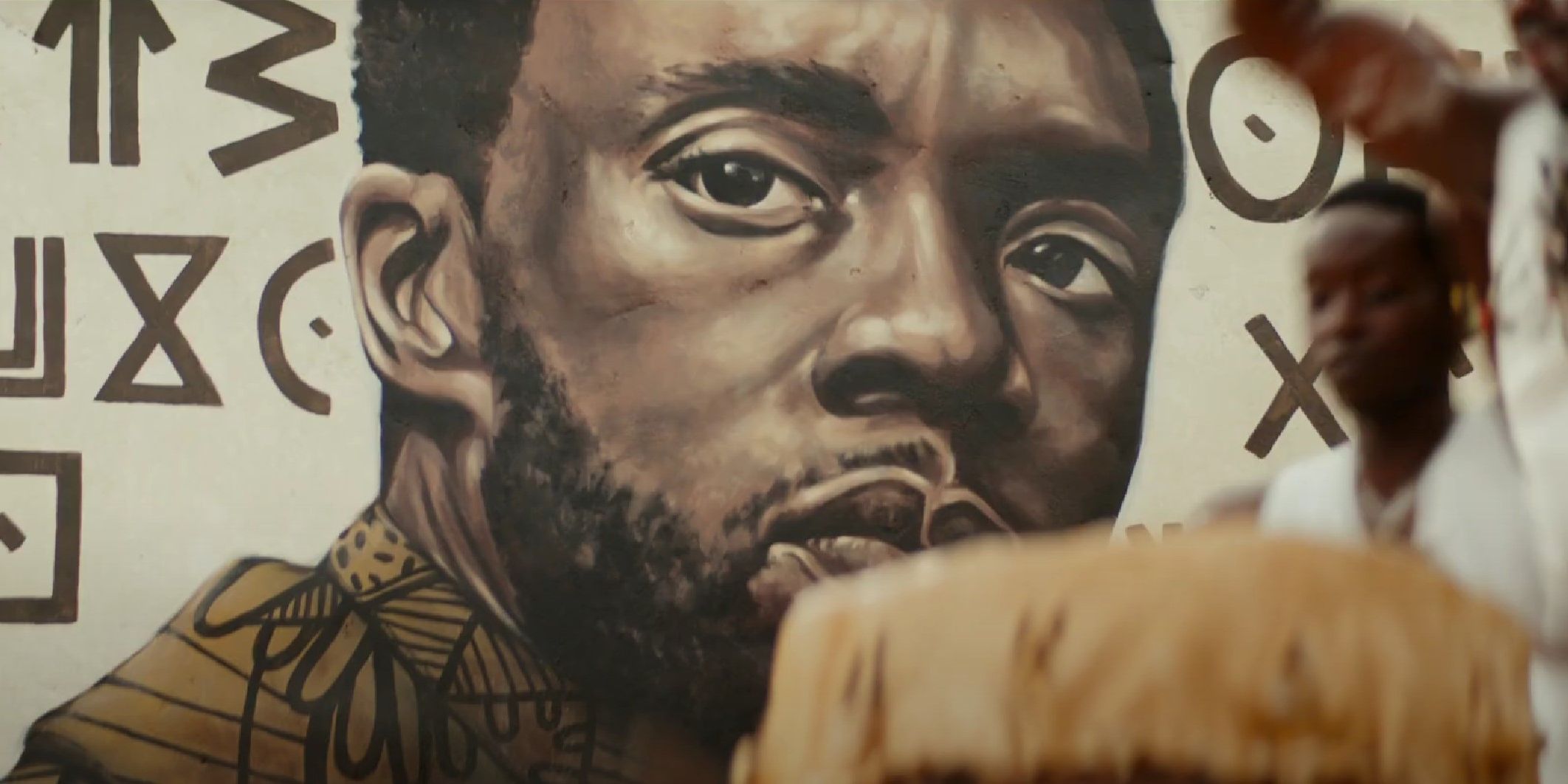 Chadwick Boseman Graffiti art in Black Panther: Wakanda Forever