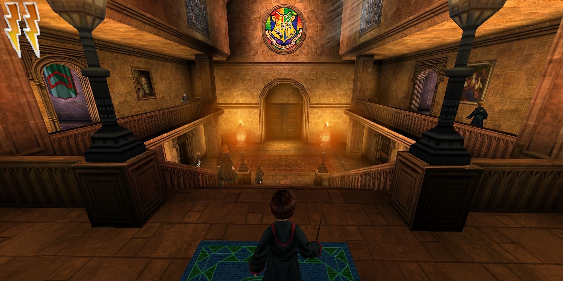 The main hall in the game Harry Potter and the Chamber of Secrets