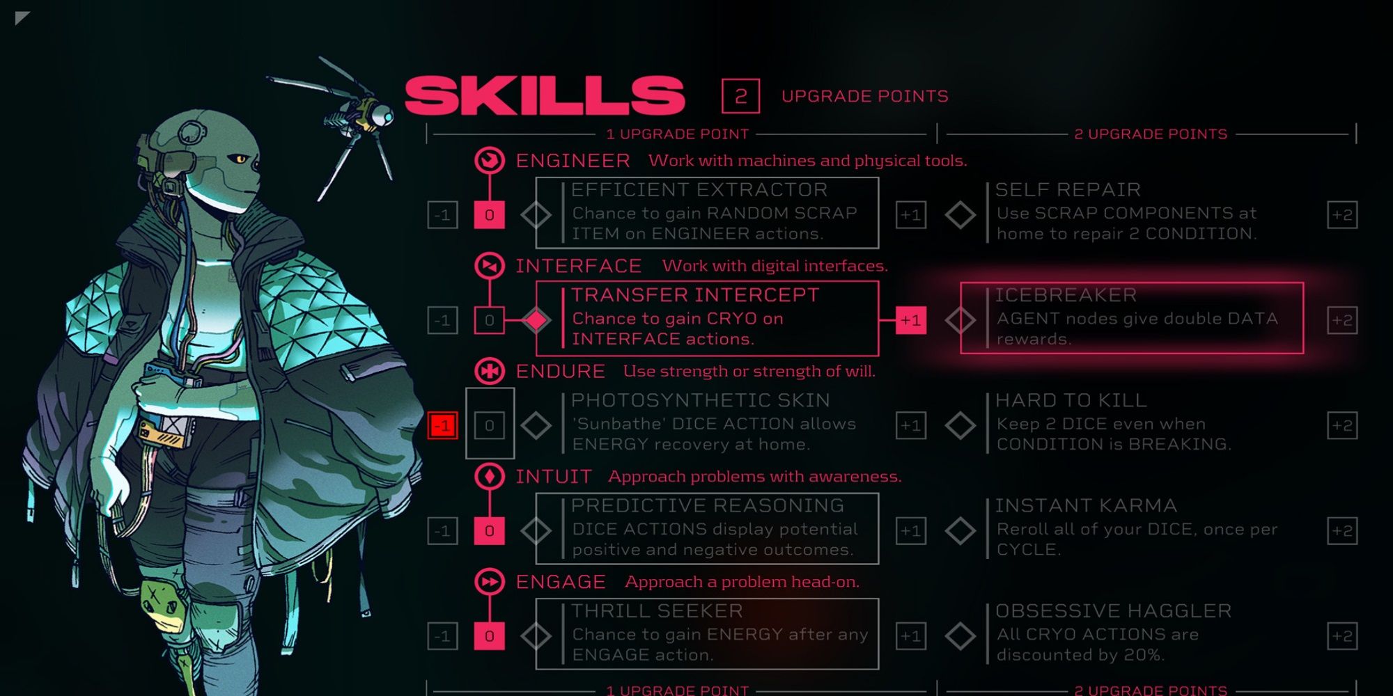 Citizen Sleeper - list of skills