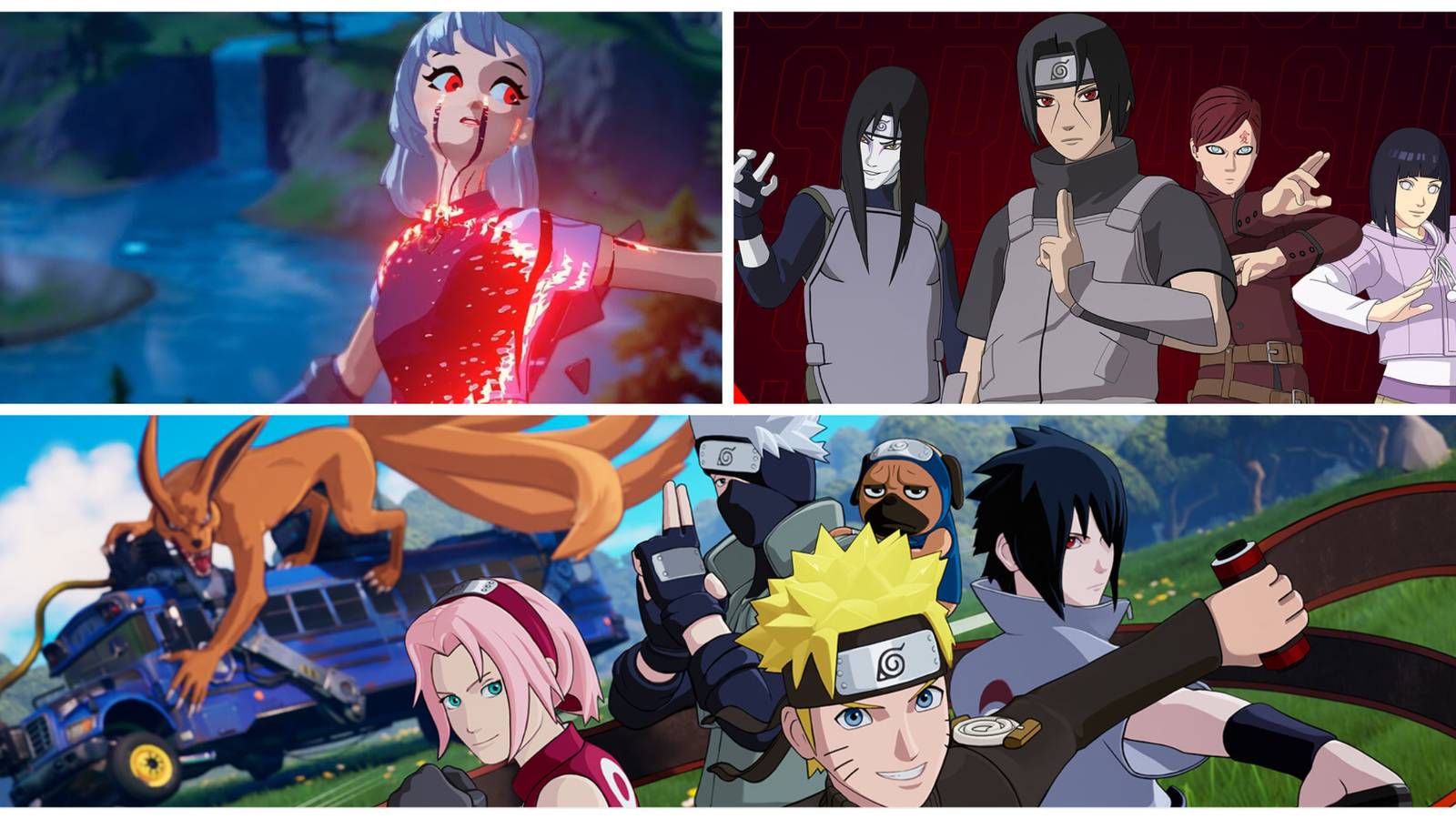 fortnite anime skins in a photo collage
