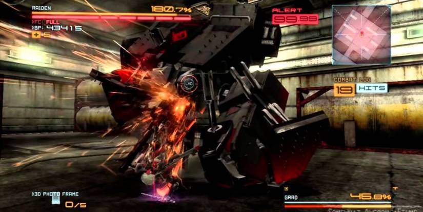 Raiden attacking the GRAD.