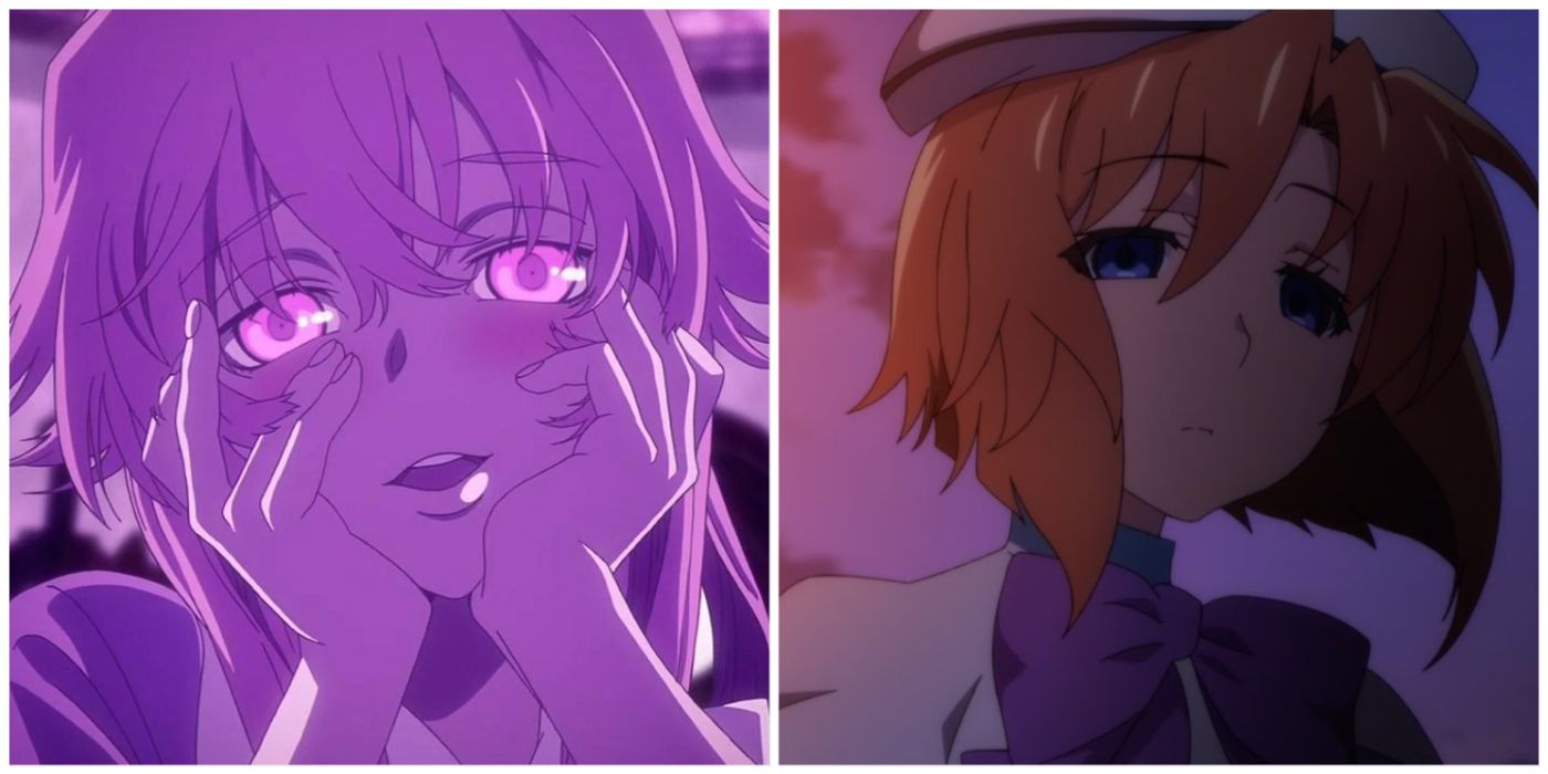 on the left is gasai yuno from the future diary and on the right is rena ryuuguu from when they cry