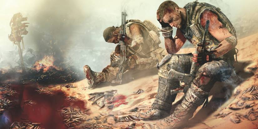 Two defeated soldiers sitting in Spec Ops: The Line