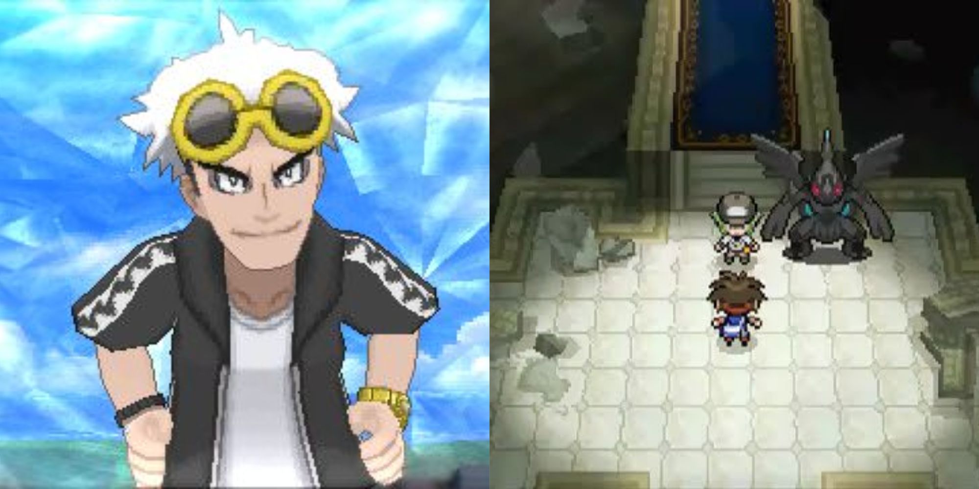 Split image of Guzma and N.