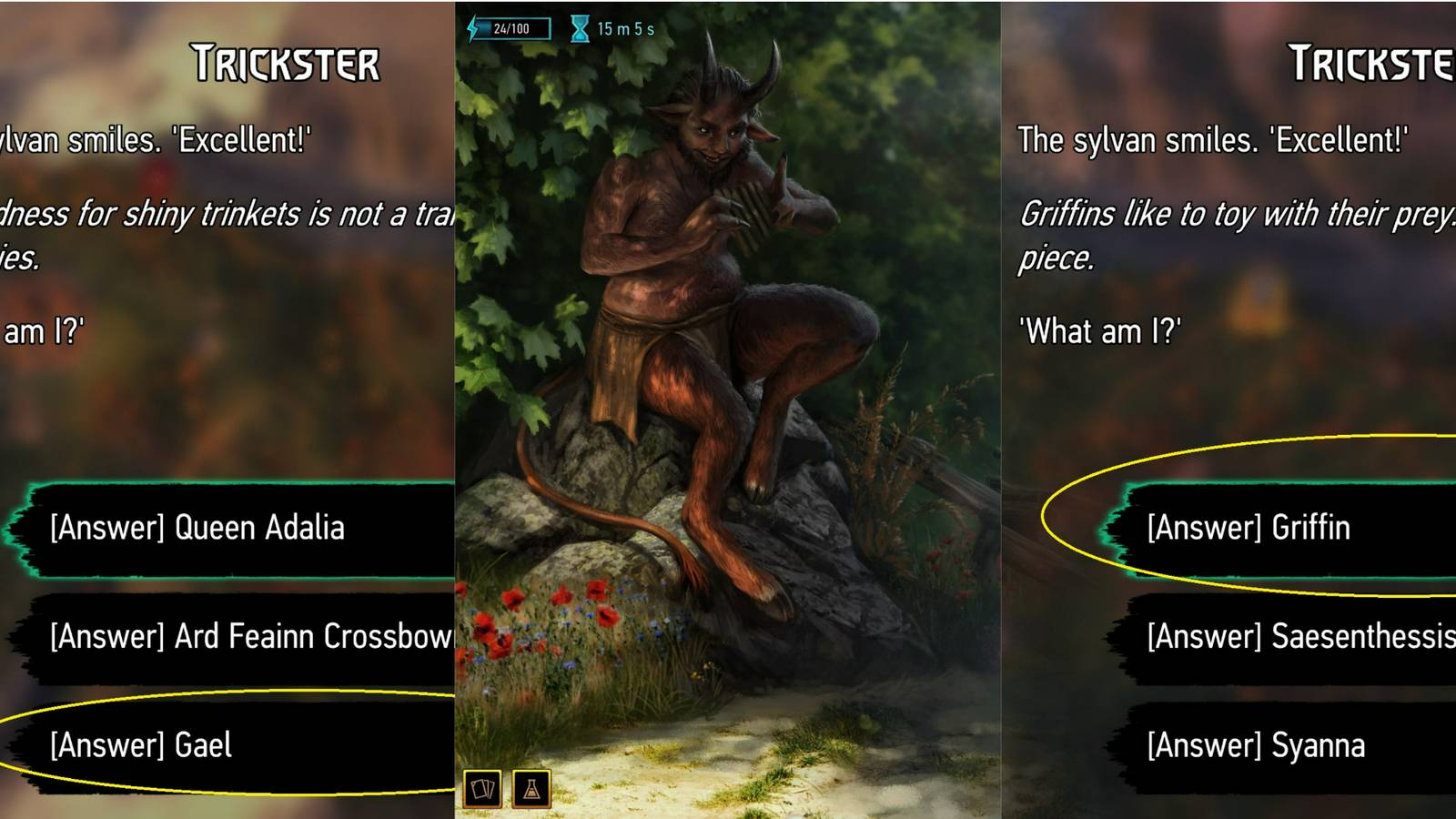 Gwent: Rogue Mage - Trickster Riddle Answers