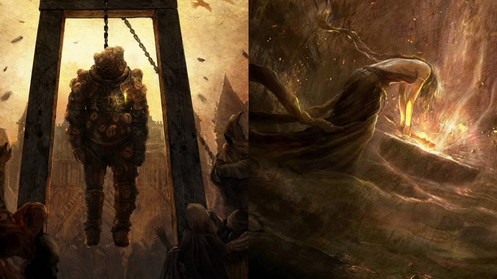 Split image of the Dung Eater and Marika.