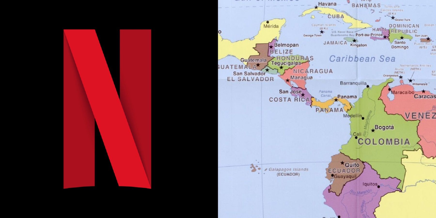 netflix logo latin america map collage