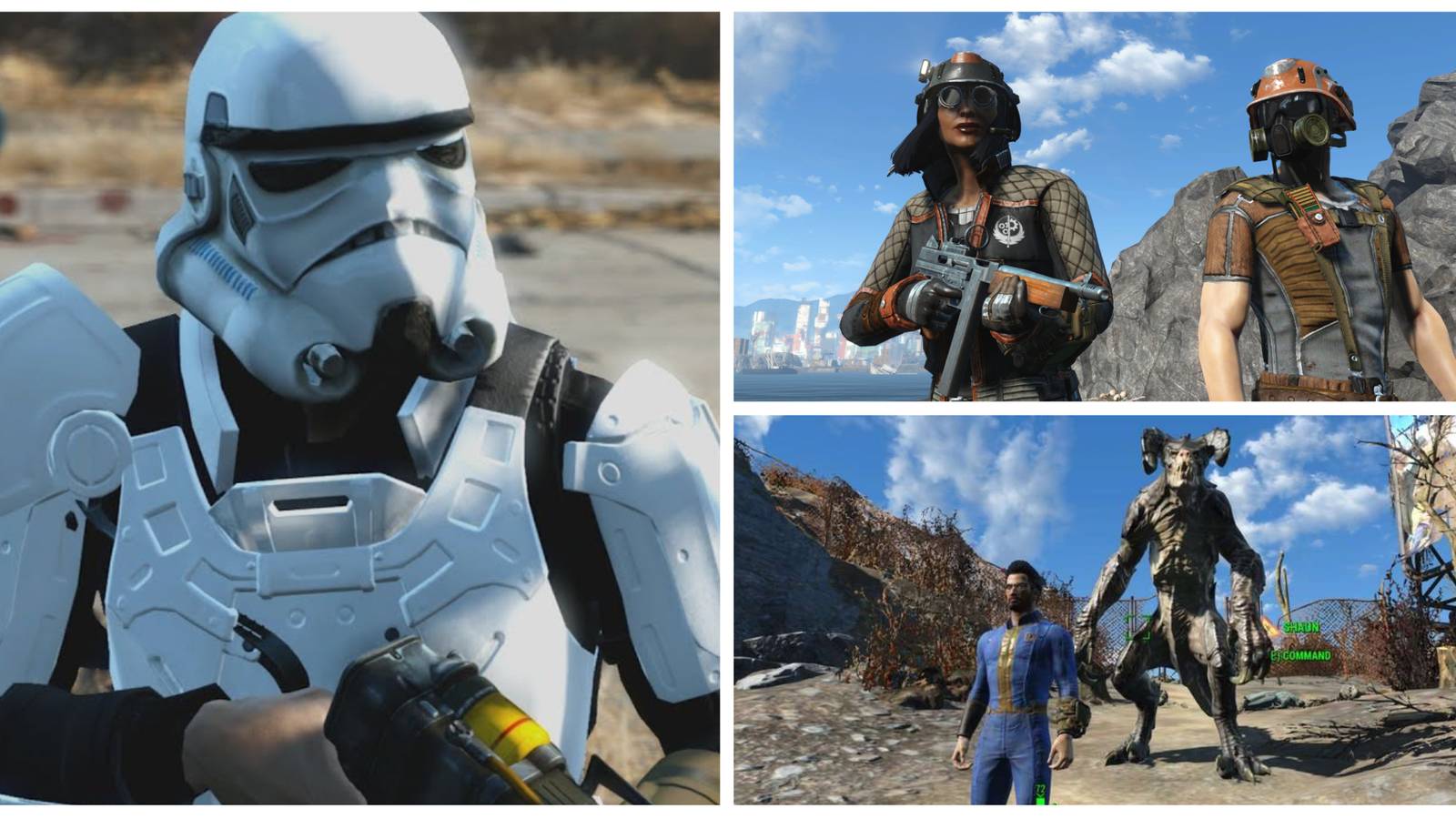 images from fallout 4 in a photo collage