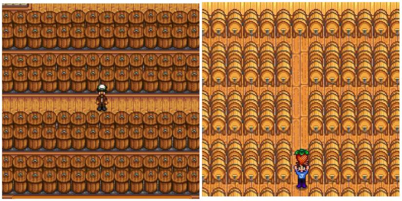 left: jars; right: kegs (Stardew Valley)