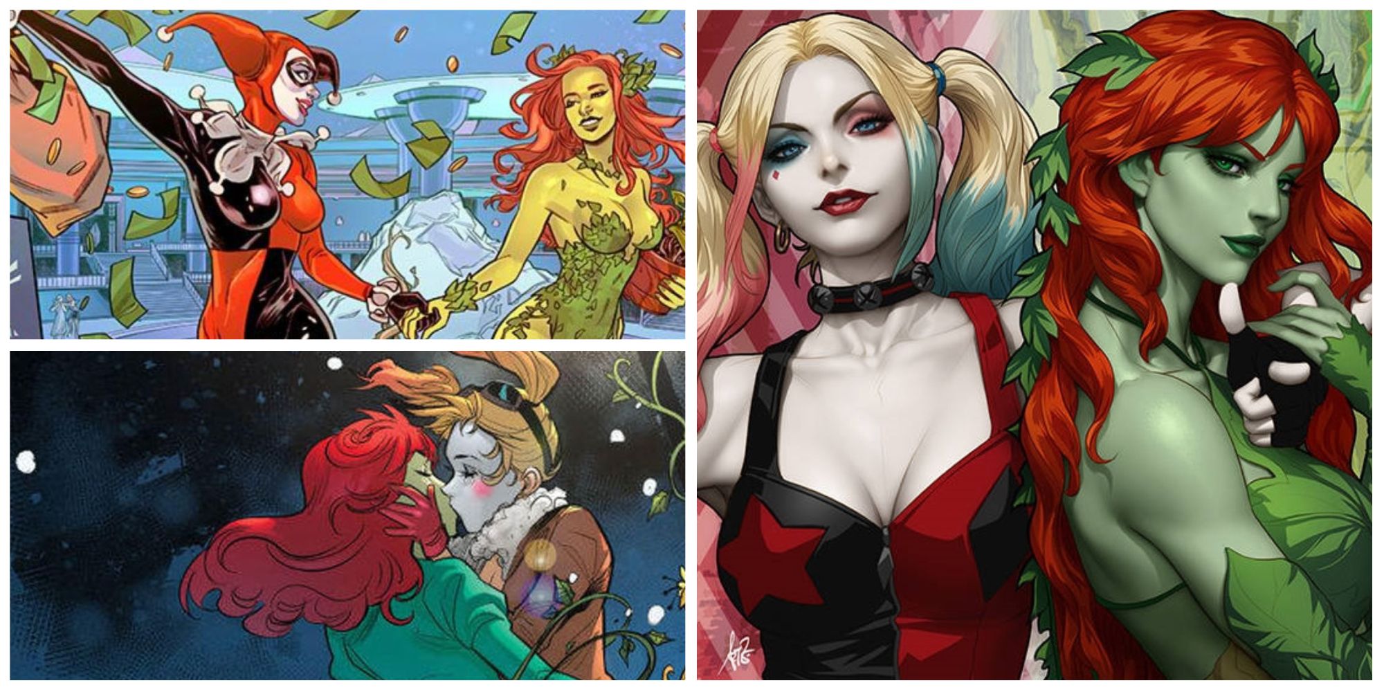 images of the dc comics for harley quinn and poison ivy photo collage