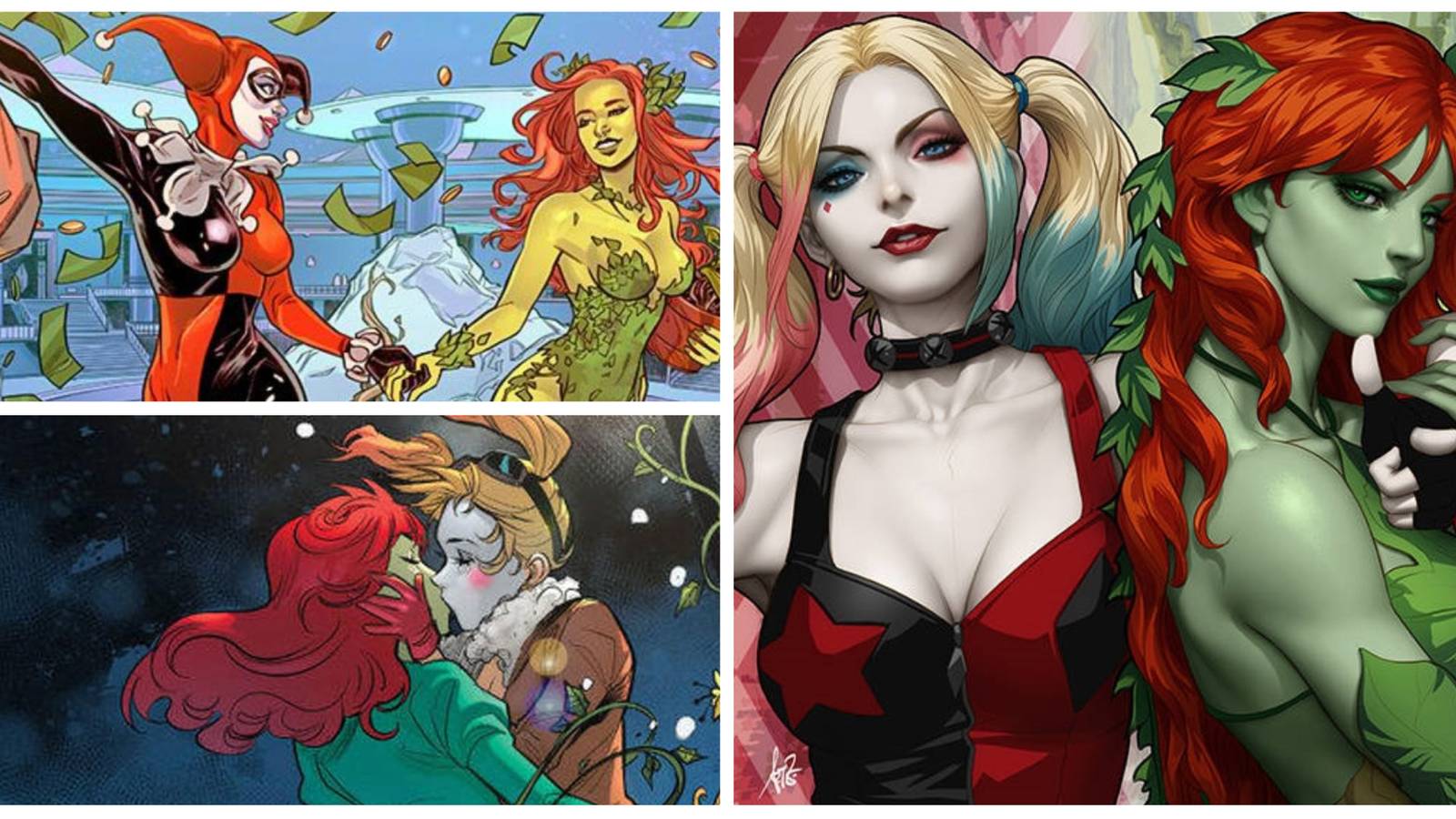 images of the dc comics for harley quinn and poison ivy photo collage