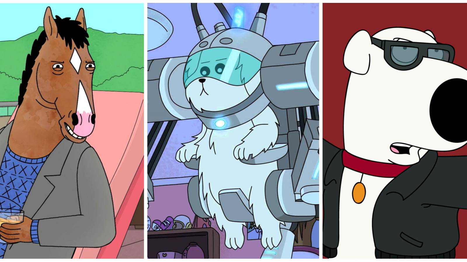 10 Strongest Animals In Animated Sitcom History BoJack Horseman Snowball Brian Griffin