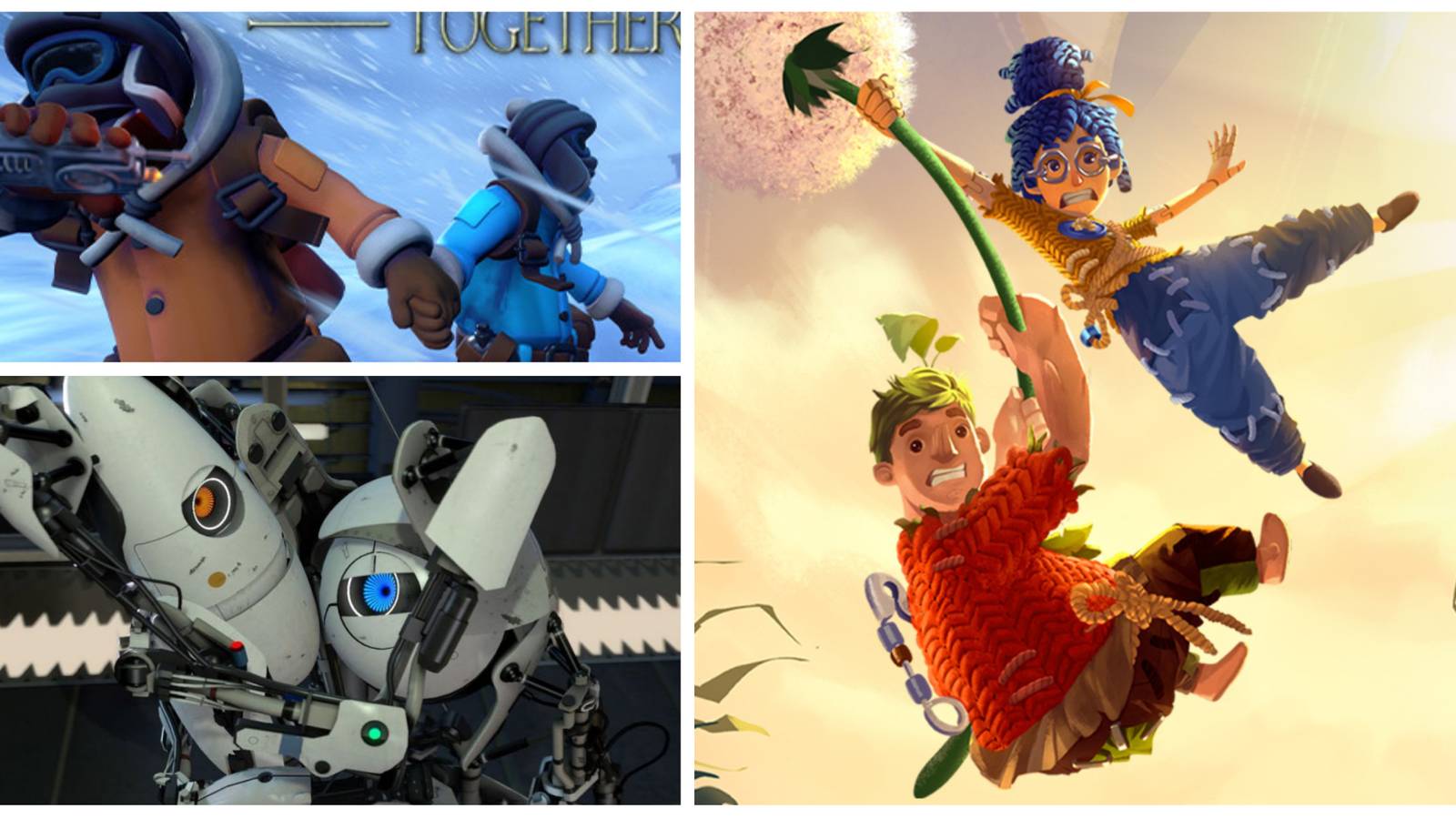 we were together, portal 2, it takes two, photo collage