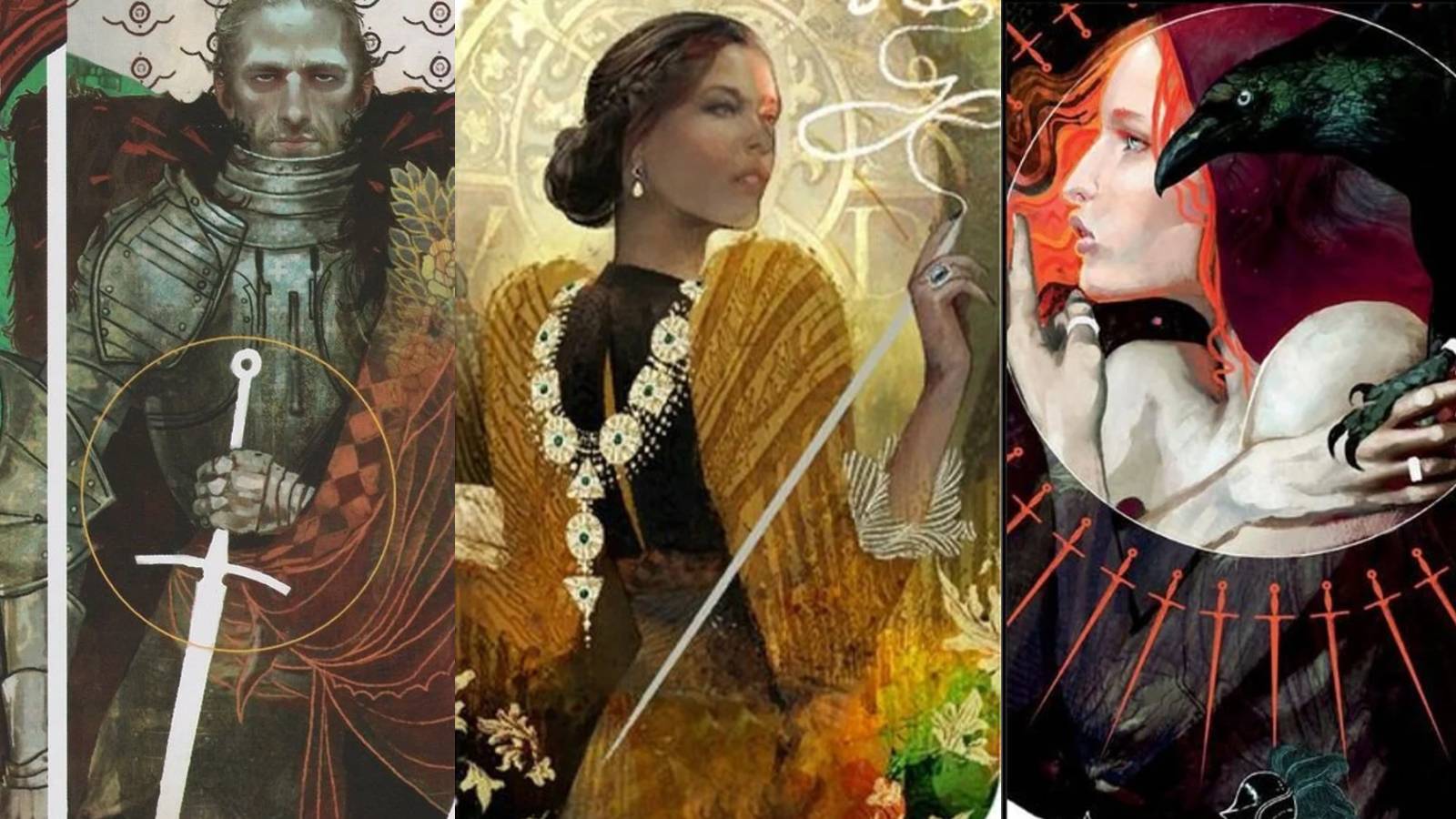 Cullen, Josephine, and Leliana's tarot cards.