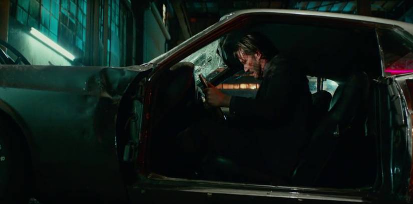 john wick's car damaged