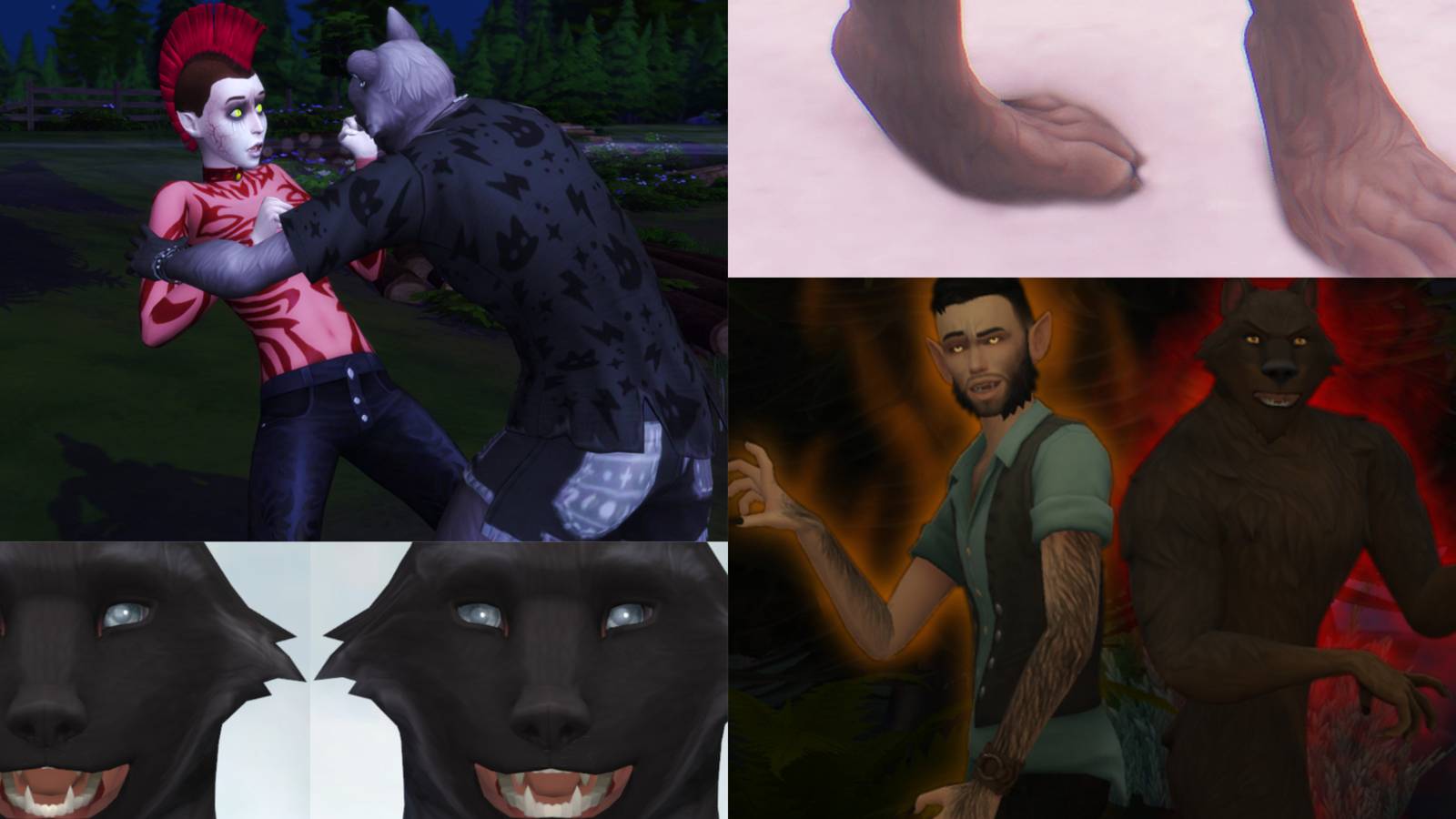 a collage of different sims custom content and mods for werewolves
