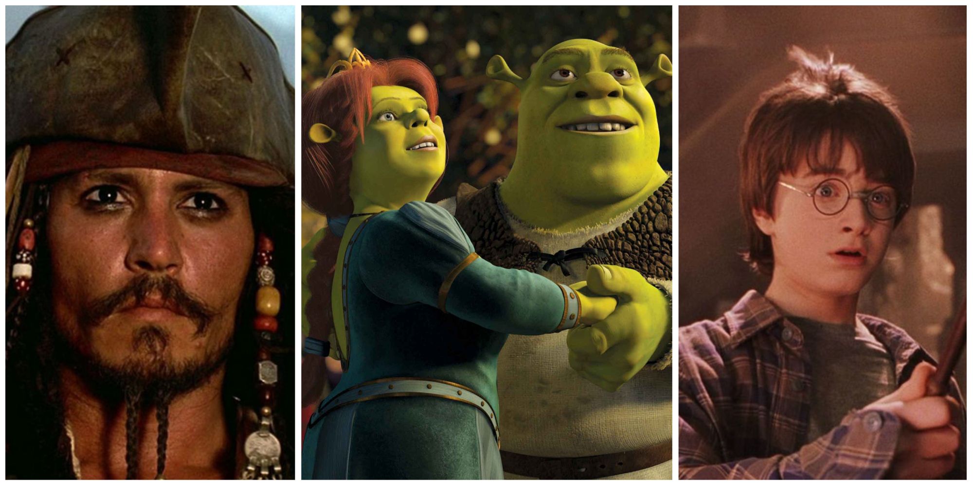 10 Fantasy Movies That Have Awesome World Building Jack Sparrow Shrek Fiona Harry Potter