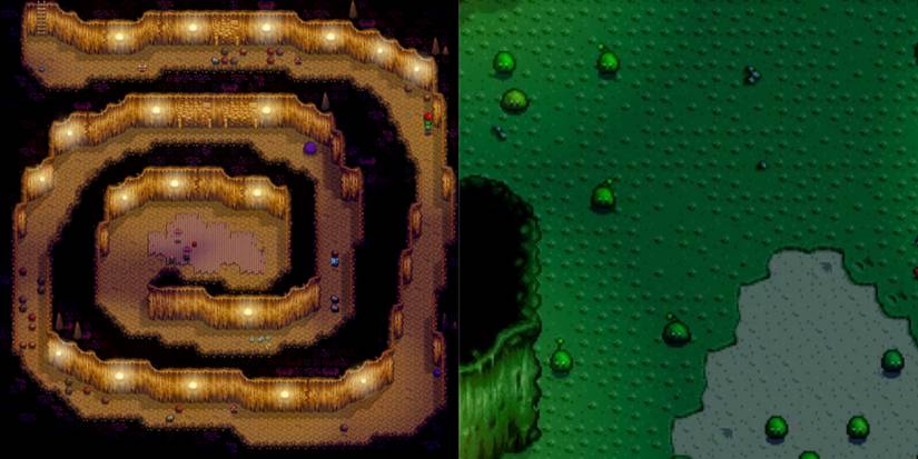 example of a large floor and an infested floor  in stardew valley 