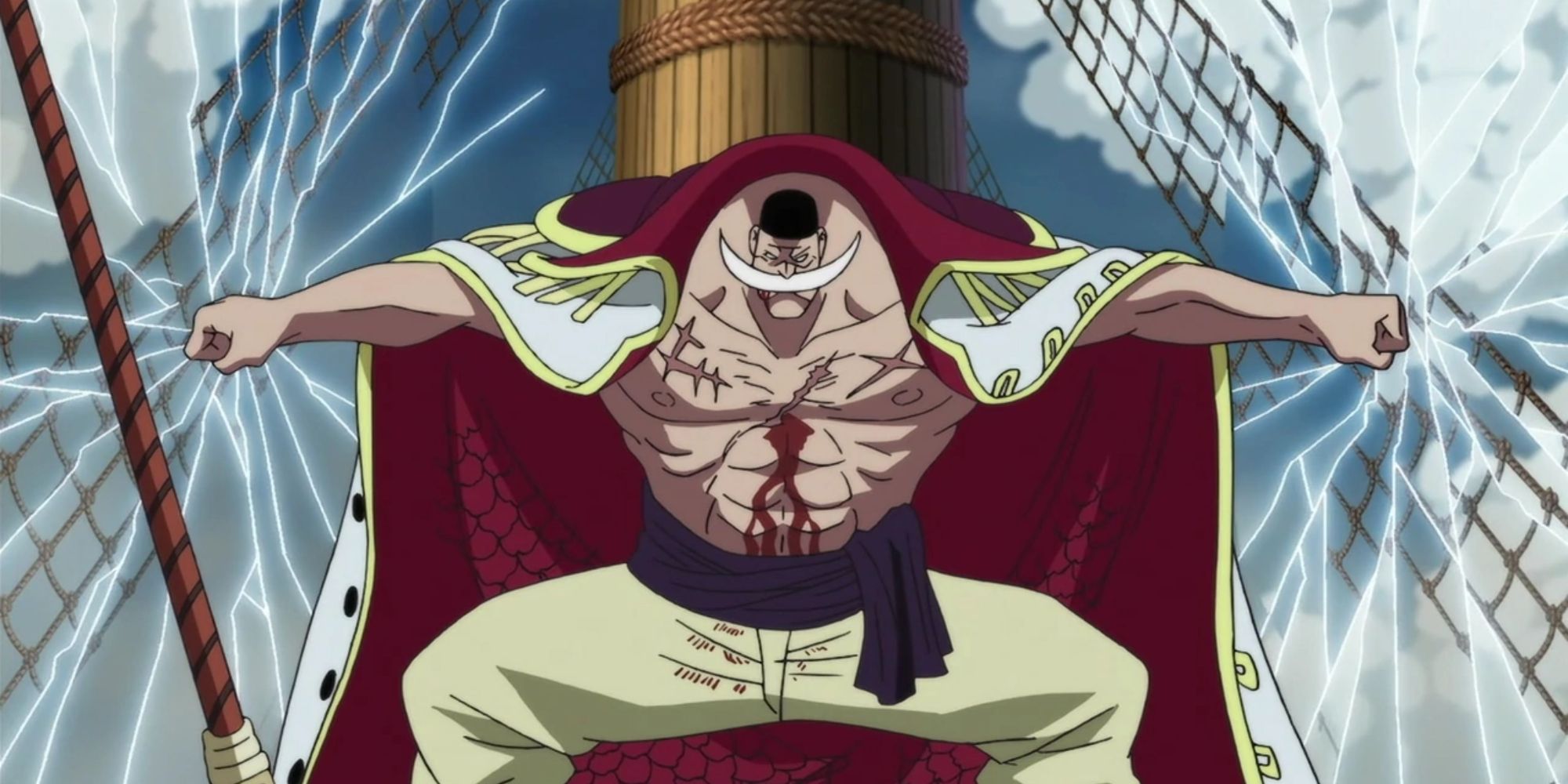 whitebeard using his devil fruit during One Piece's Summit War