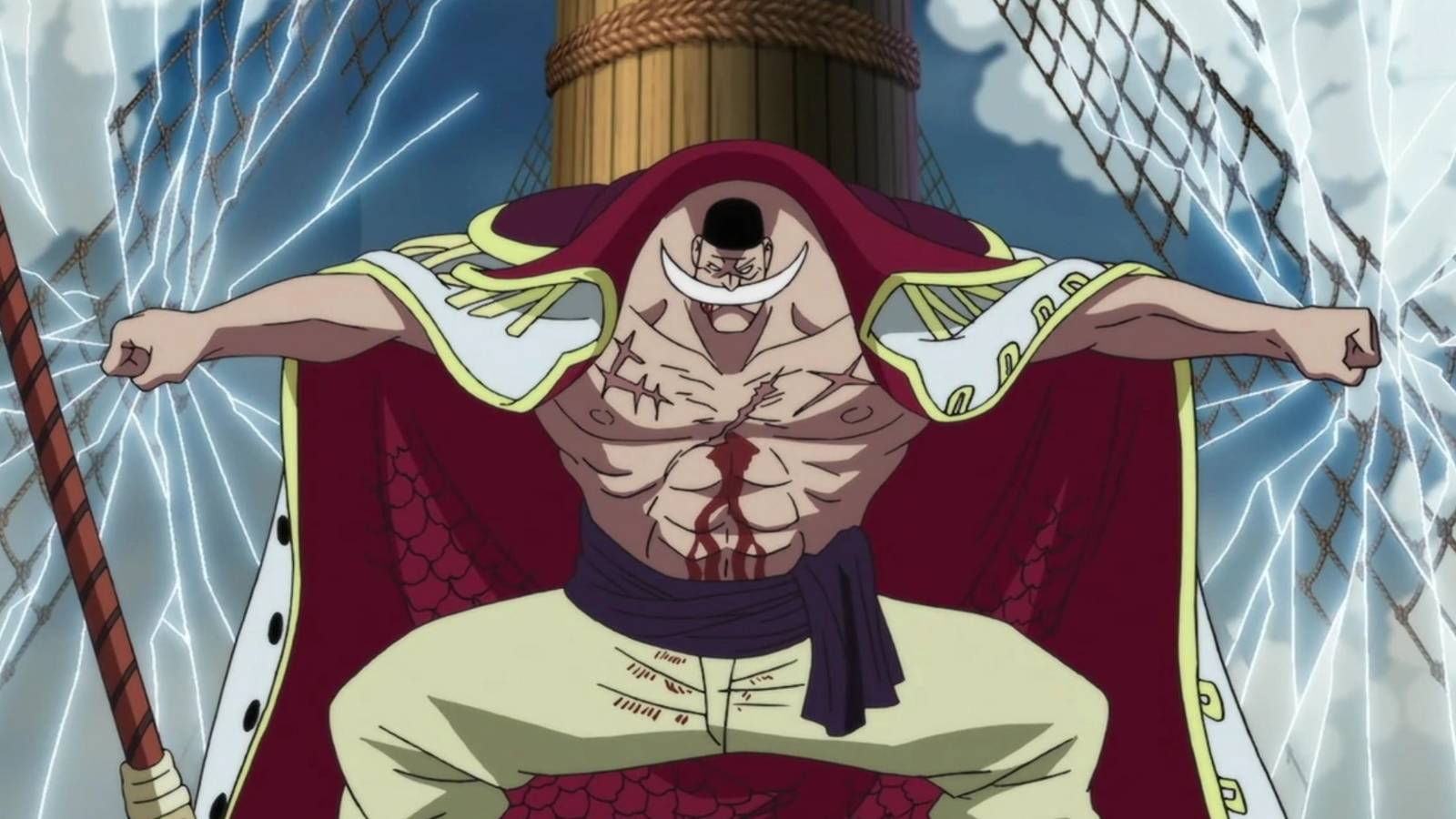 whitebeard using his devil fruit during One Piece's Summit War