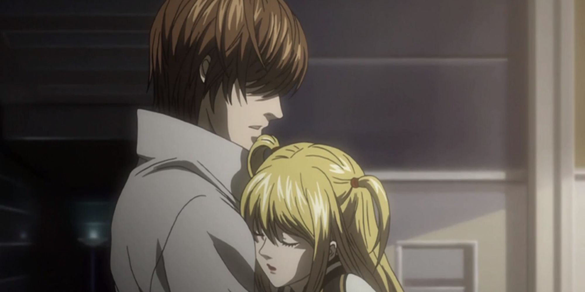 yagami and misa hugging