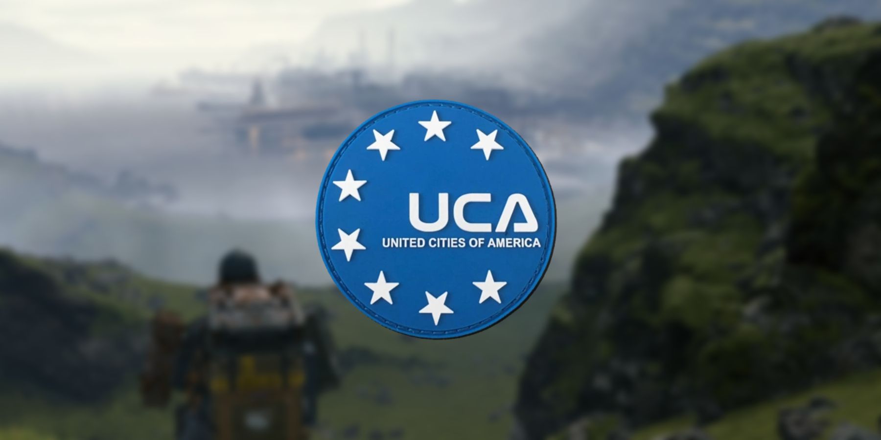 United Cities of America logo overlaid on Death Stranding