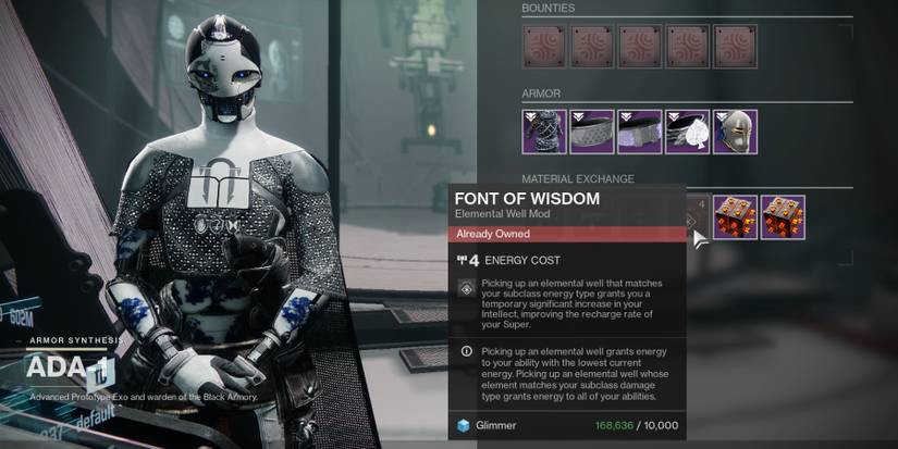 Destiny 2 Ada Armor Mod Vendor