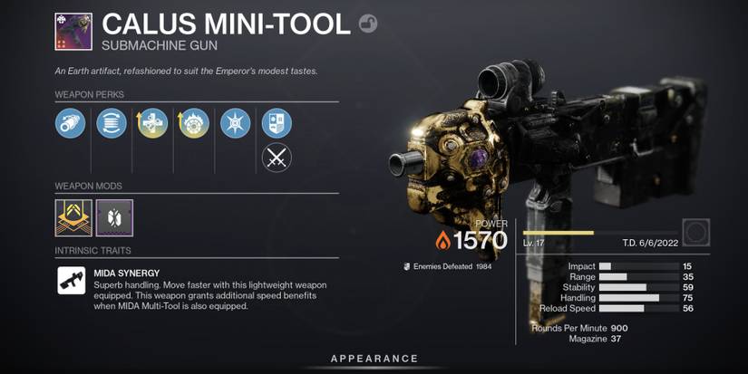 Destiny 2 Calus Mini-Tool Crafted