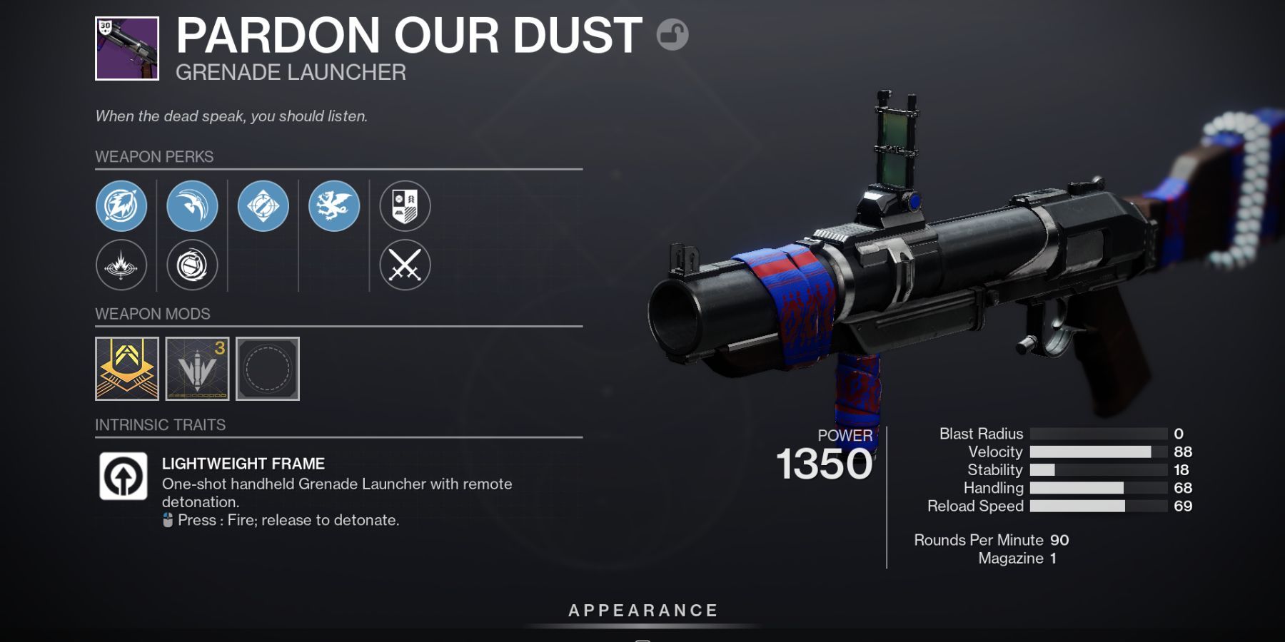 Destiny 2 Perdoe nosso lançador de granadas de poeira