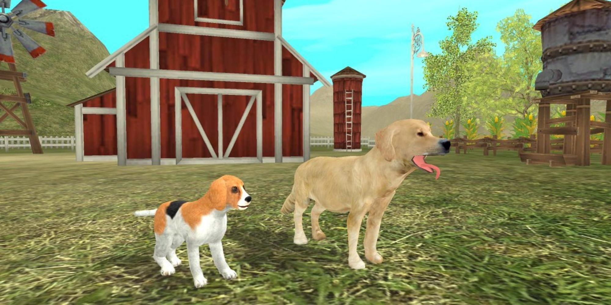 two dogs in Dog Sim Online Raise a Family