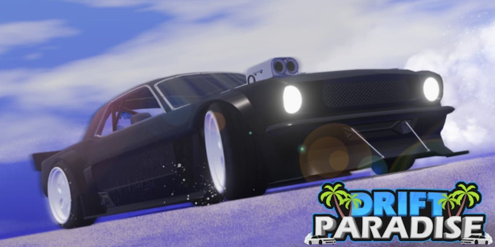 A splash screen for Drift Paradise on Roblox