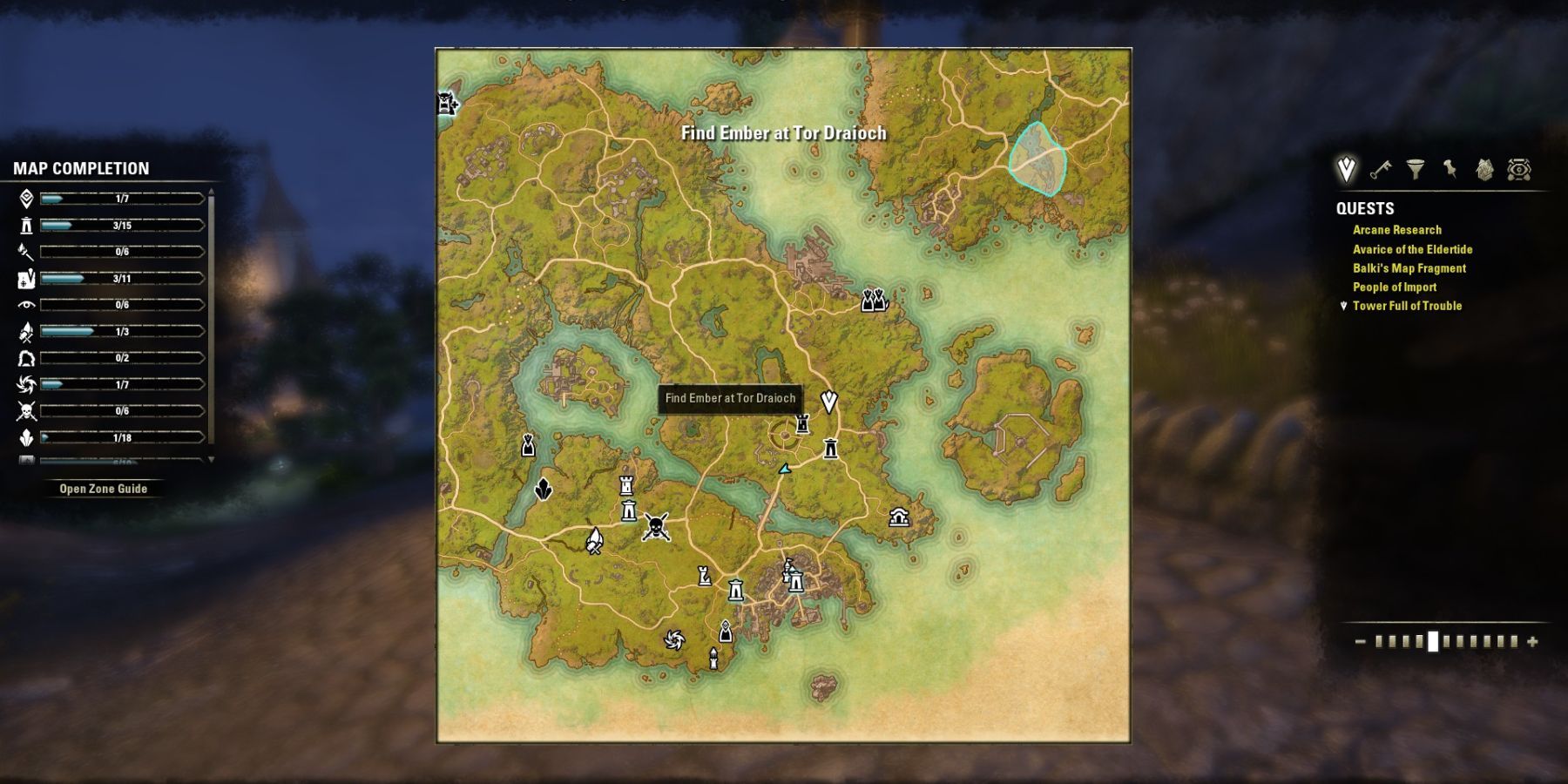 Elder Scrolls Online Ember the Khajiit Companion Quest Map