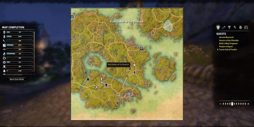 Elder Scrolls Online Ember the Khajiit Companion Quest Map