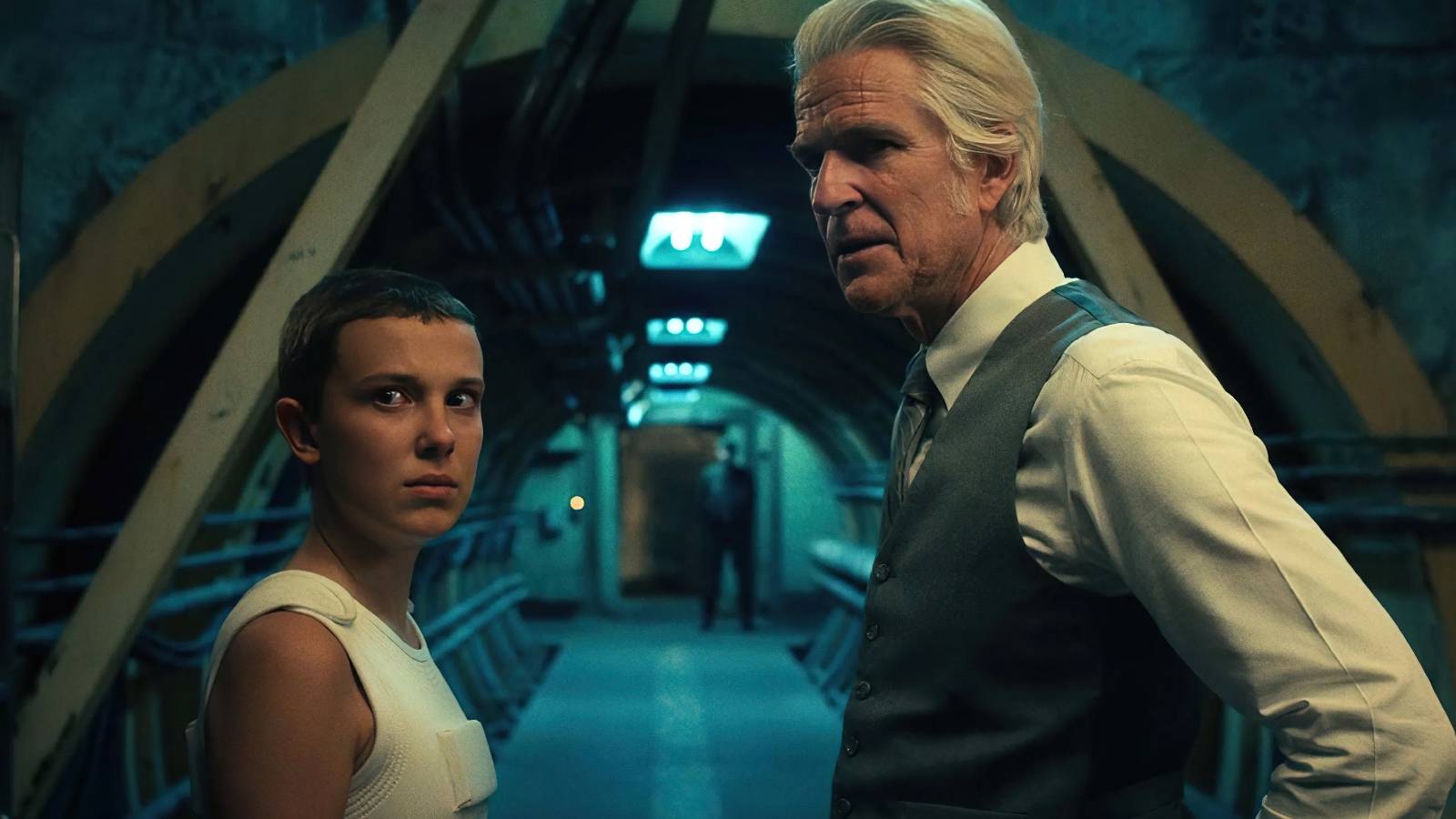 Eleven and Dr. Brenner in season 4 of Stranger Things