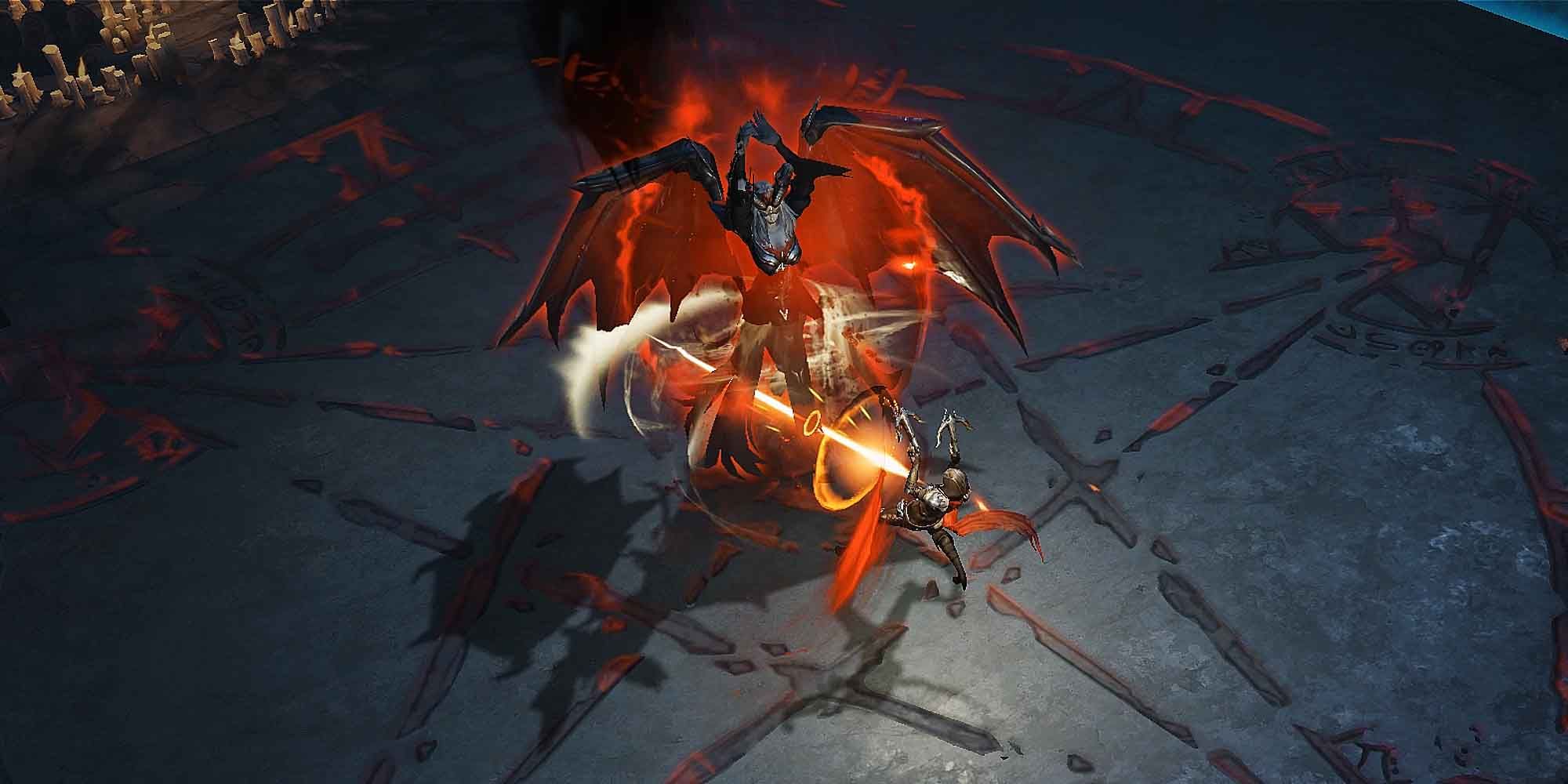 A Demon Hunter fighting a boss in Diablo Immortal