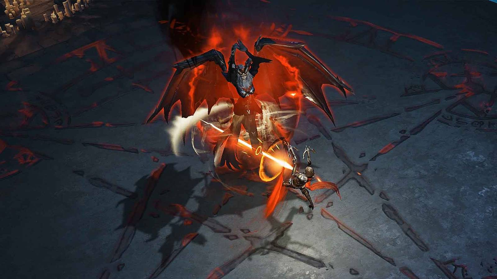 A Demon Hunter fighting a boss in Diablo Immortal