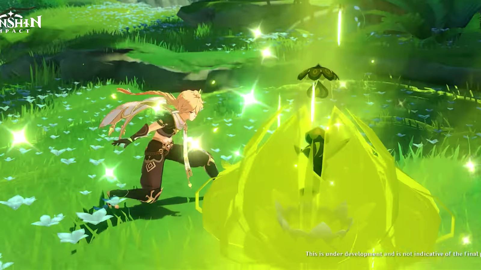 Genshin Impact Sumeru Teaser screenshot dendro traveler aether