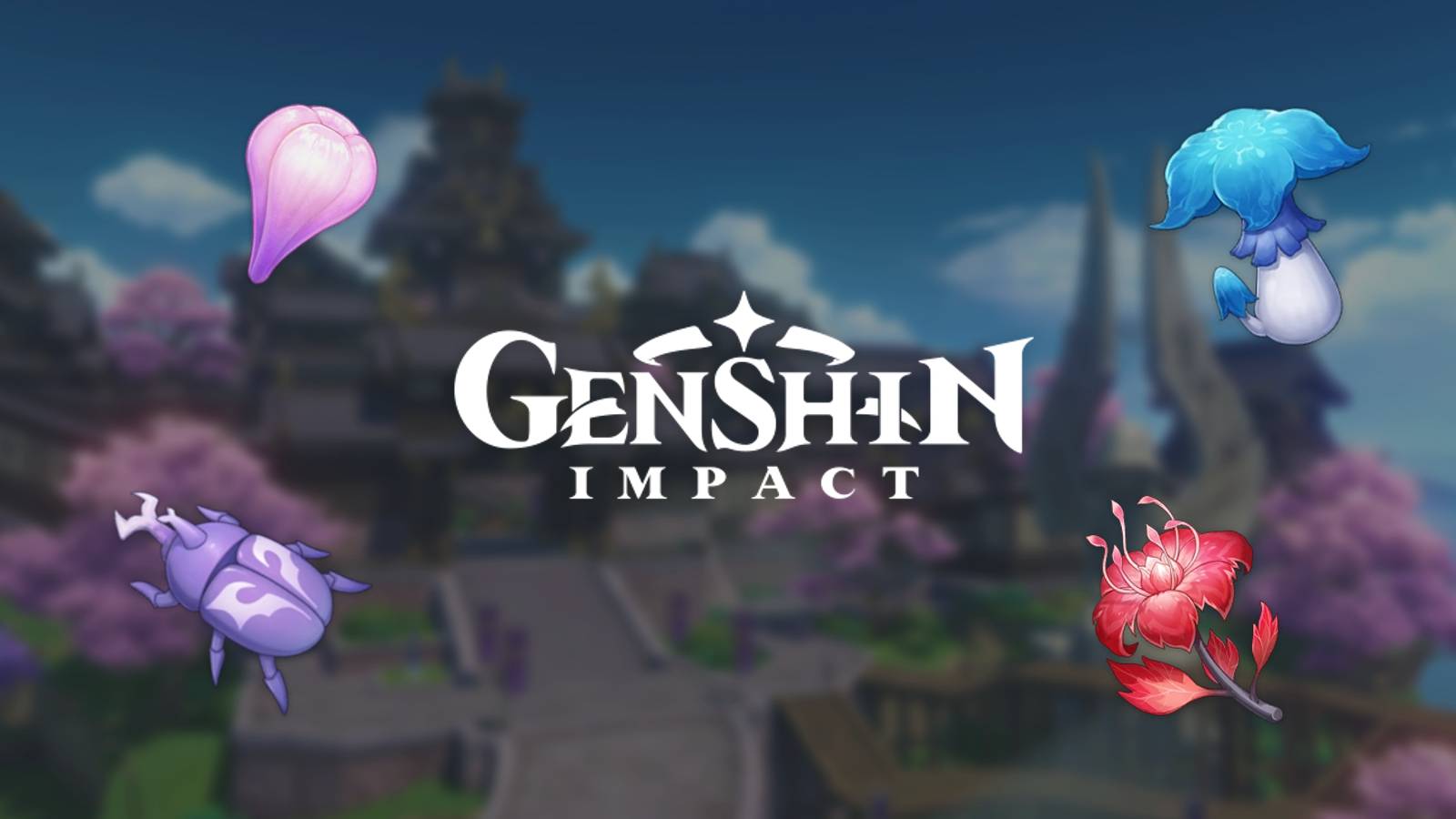 Genshin Impact Inazuma regional specialties amakumo fruit onikabuto fluorescent fungus dendrobium