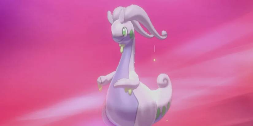 A Goodra just after evolving in Sword & Shield