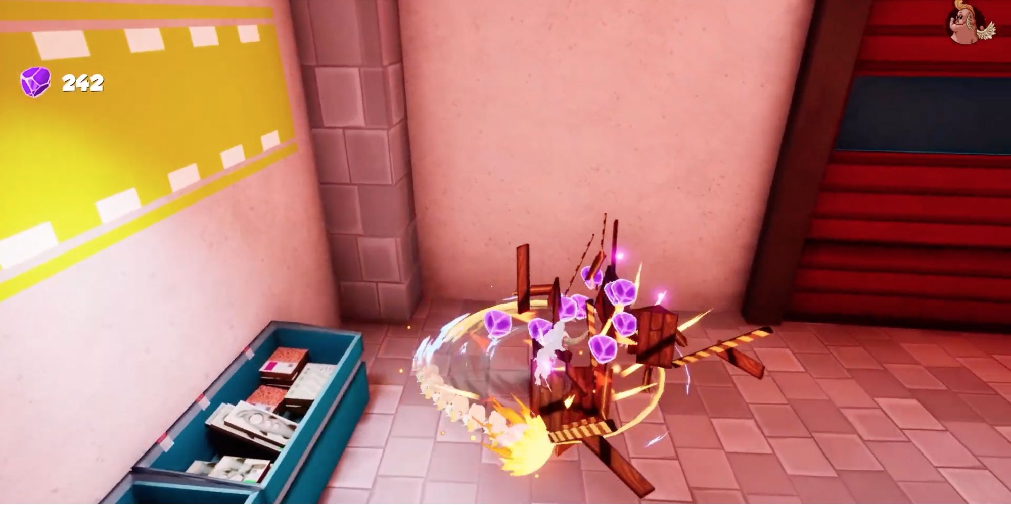 Hell Pie - Атакуйте объекты в окружающей среде - Игрок собирает драгоценные камни после уничтожения объектов на карте.