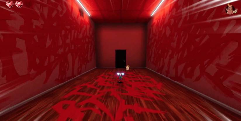 Hell Pie - IT Corridors - Player dashes through a horrific corridor in the IT Department