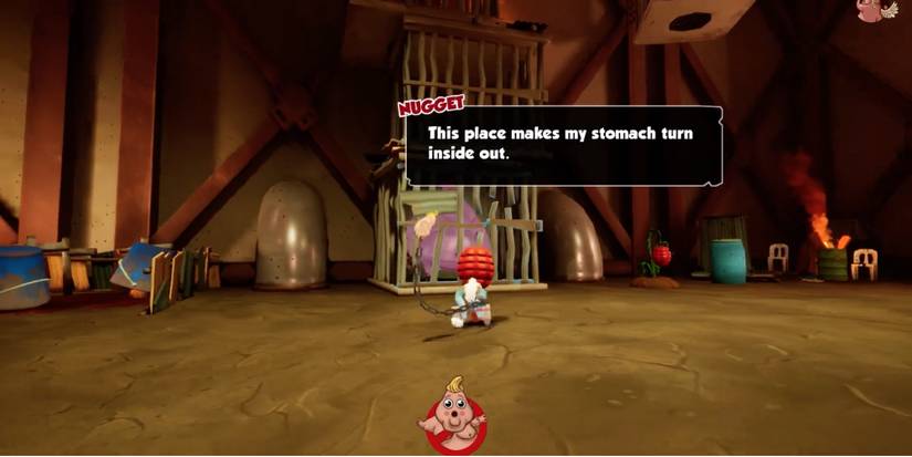 Hell Pie - Launch barrels to burst out duuls - Player frees Duuls using barrel bombs