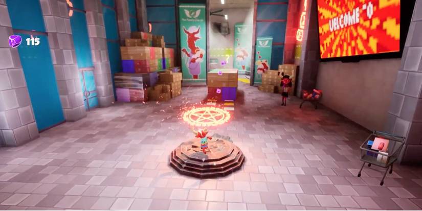 Hell Pie - Save progress at checkpoints - Player finds the first checkpoint in the game